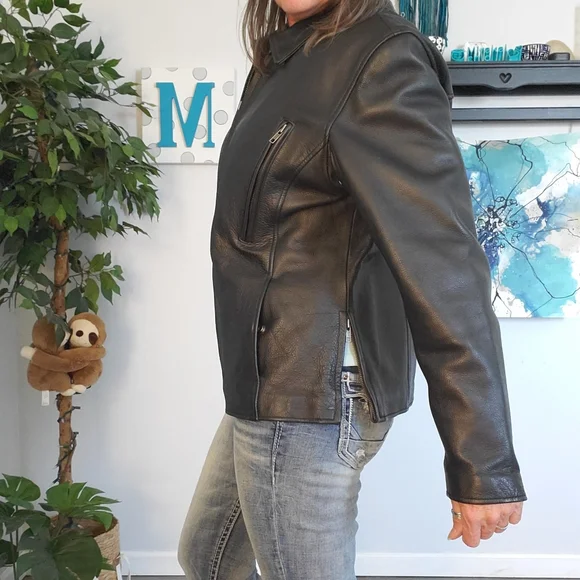 FIRST CLASSICS Heavy Leather Biker Jacket XL